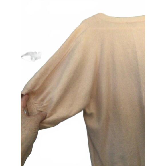 Talbot's Peach/ Pink Short Sleeve Cashmere/wool blend Cardigan XL - Picture 7 of 7